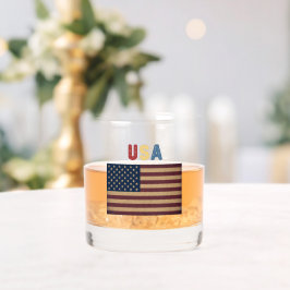 USA American Retro Flag Whiskyglas