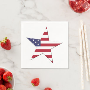 USA American Star mit US Flagge Patriotic Serviette