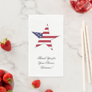 USA American Star mit US Flagge Patriotic Serviette