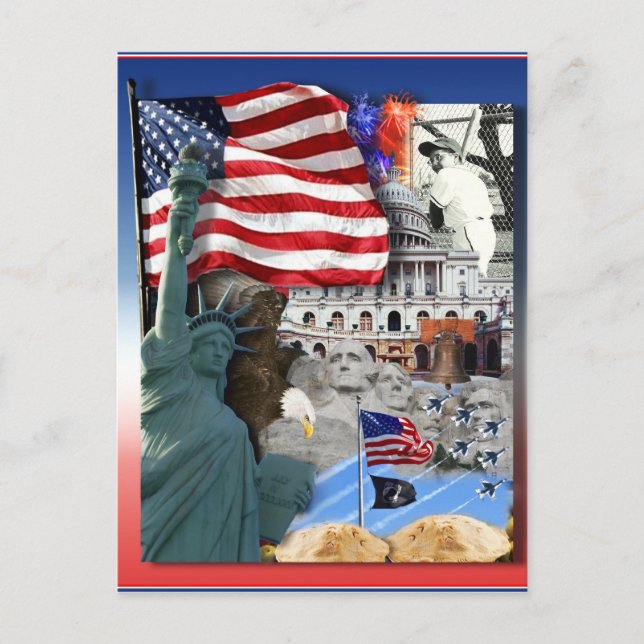 USA American Symbols Postkarte (Vorderseite)