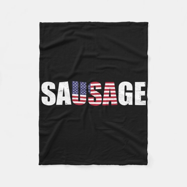 Usa American Wurst Funny  Fleecedecke (Vorderseite)