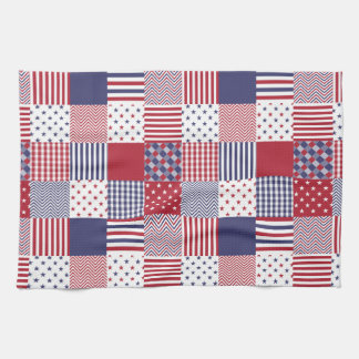 USA-AmericanaPatchwork-rotes weißes u. blau Handtuch