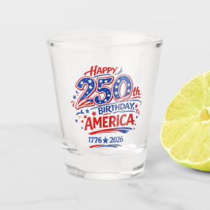 USA Amerika 250. Jahrestag Patriotisch Schnapsglas