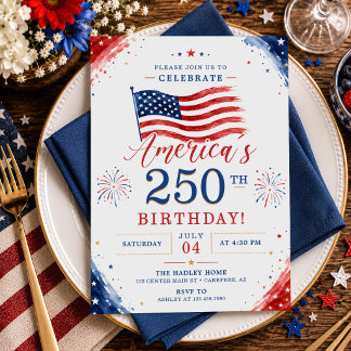 USA Amerika 250. Jubiläum 4. Juli Party Einladung