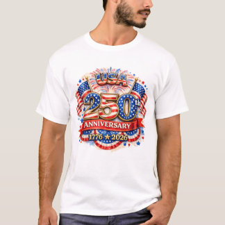USA Amerika 250. Jubiläum Aquarell Patriotisch T-Shirt