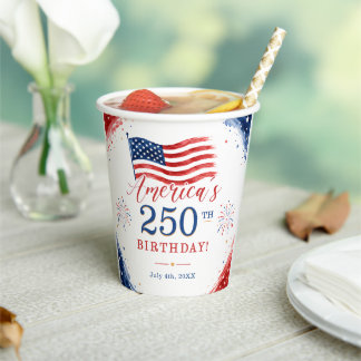 USA Amerika 250. Jubiläum Pappbecher