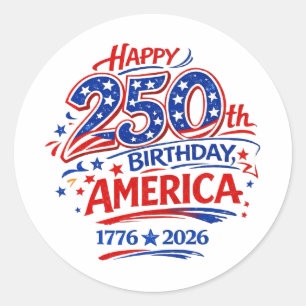 USA Amerika 250. Jubiläum Patriotisch Runder Aufkleber