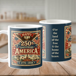 USA Amerika 250. Jubiläum Vintage Patriotisch Kaffeetasse