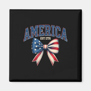 USA Amerika Est 1776 Coquette Bow American Flag 4t Magnet