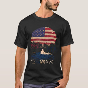 USA Amerika Finnland Flaggenroots Pride Halbfinnis T-Shirt
