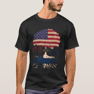 USA Amerika Finnland Flaggenroots Pride Halbfinnis T-Shirt