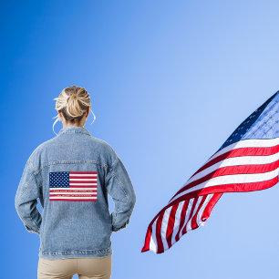 USA Amerika Flagge Patriotisches Zuhause Der Tapfe Jeansjacke