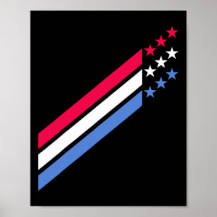 Usa Amerikanisch Patriotisch Rot Weiß Blau Sterne Poster