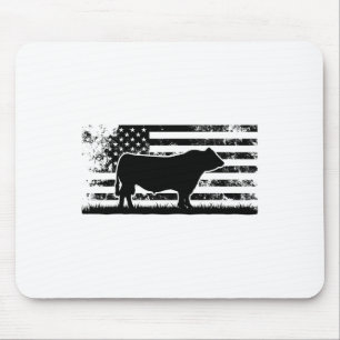 Usa Amerikanische Flagge - Amerika Kuh Black Angus Mousepad