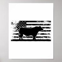 Usa Amerikanische Flagge - Amerika Kuh Black Angus