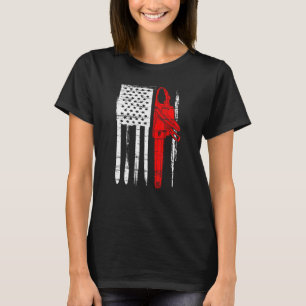 Usa Amerikanische Flagge Arborist Kettensäge Holzf T-Shirt