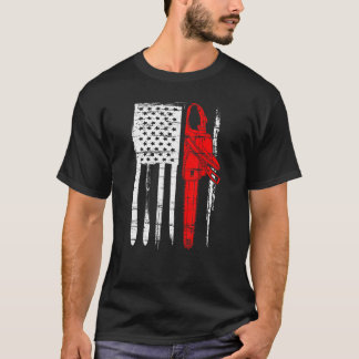 Usa Amerikanische Flagge Arborist Kettensäge Holzf T-Shirt
