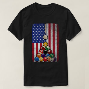 USA amerikanische Flagge Billiard 8 Ball Pool Play T-Shirt