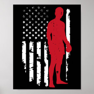 Usa Amerikanische Flagge Boxen Kickboxen Patriotis Poster