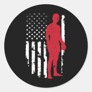Usa Amerikanische Flagge Boxen Kickboxen Patriotis Runder Aufkleber