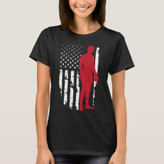 Usa Amerikanische Flagge Boxen Kickboxen Patriotis T-Shirt