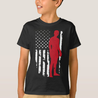 Usa Amerikanische Flagge Boxen Kickboxen Patriotis T-Shirt
