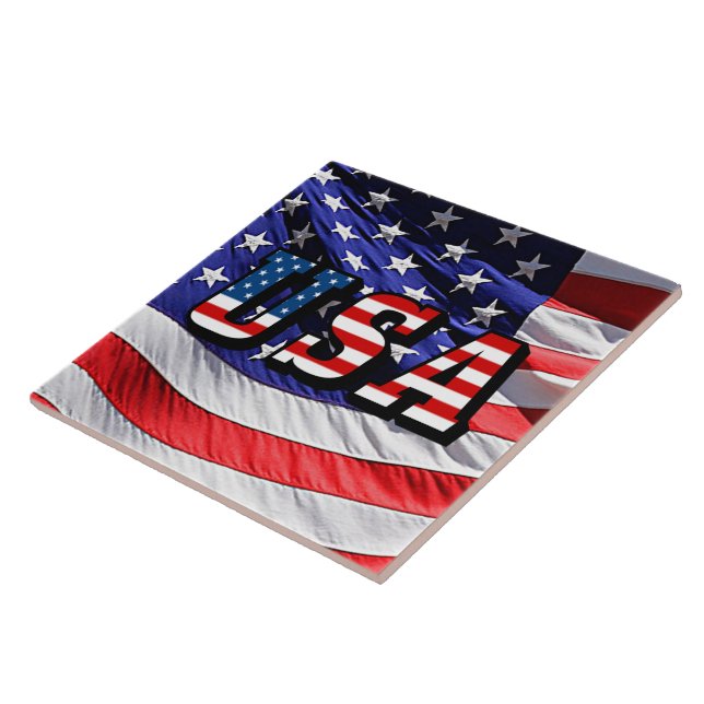 USA - Amerikanische Flagge Fliese (Seite)