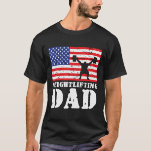 Usa Amerikanische Flagge Gewichtheben Vater Männer T-Shirt
