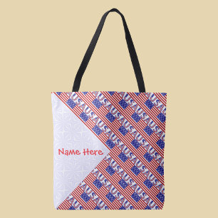 USA Amerikanische Flagge Kacheln Rot Personalisier Tasche