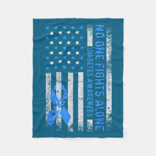 Usa Amerikanische Flagge Kein Kampf Allein Diabete Fleecedecke
