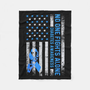 Usa Amerikanische Flagge Kein Kampf Allein Diabete Fleecedecke