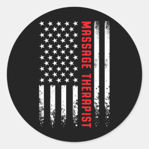 Usa Amerikanische Flagge Lizenzierter Mage Therape Runder Aufkleber