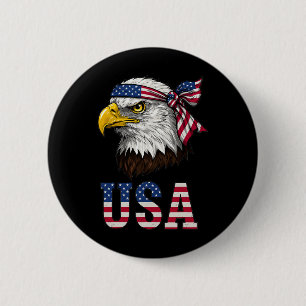 Usa Amerikanische Flagge Männer Frauen Kinder Weiß Button