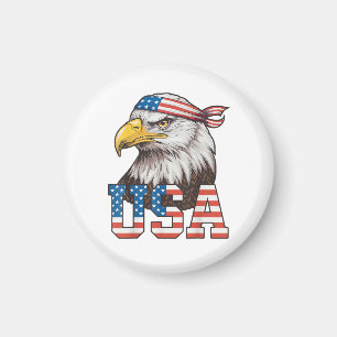 USA Amerikanische Flagge Männer Frauen Kinder Weiß Magnet