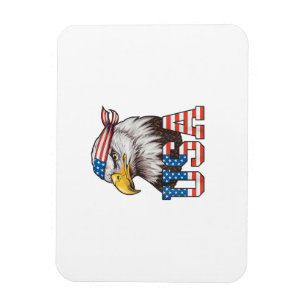 USA Amerikanische Flagge Männer Frauen Kinder Weiß Magnet