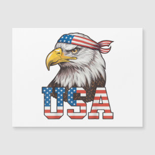 USA Amerikanische Flagge Männer Frauen Kinder Weiß Magnetkarte