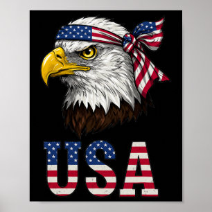 Usa Amerikanische Flagge Männer Frauen Kinder Weiß Poster