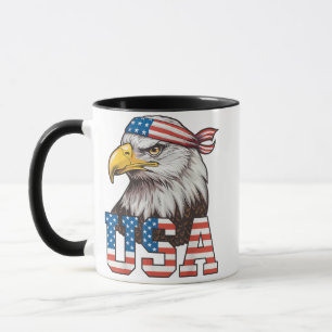 USA Amerikanische Flagge Männer Frauen Kinder Weiß Tasse
