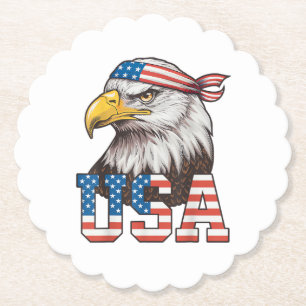 USA Amerikanische Flagge Männer Frauen Kinder Weiß Untersetzer