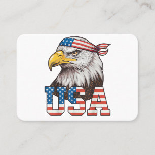 USA Amerikanische Flagge Männer Frauen Kinder Weiß Visitenkarte