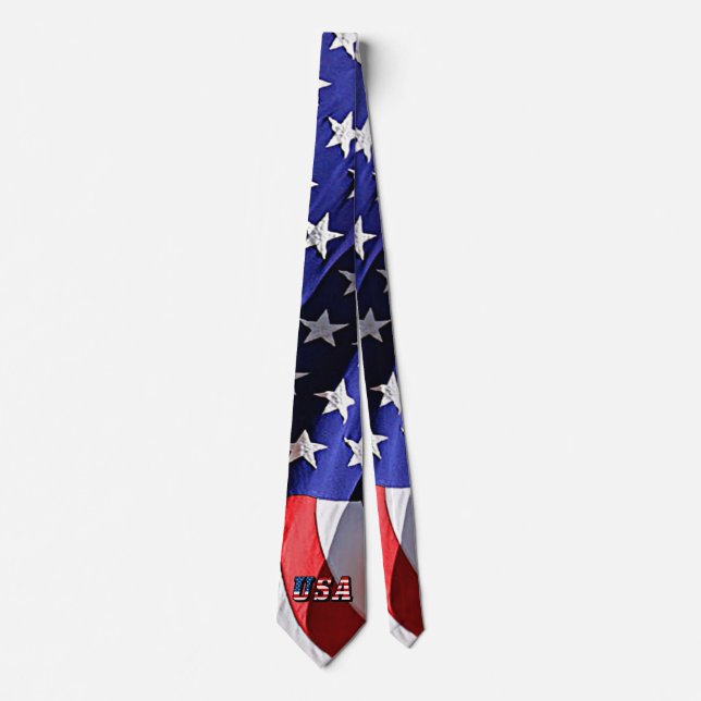 USA - Amerikanische Flagge Necktie Krawatte (Vorderseite)