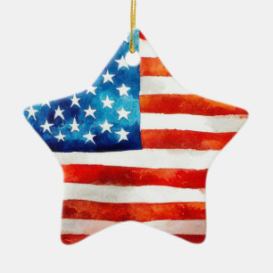 USA Amerikanische Flagge Patriot 4. Juli Parade Ve Keramik Ornament