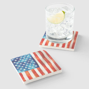USA Amerikanische Flagge Patriot 4. Juli Parade Ve Steinuntersetzer