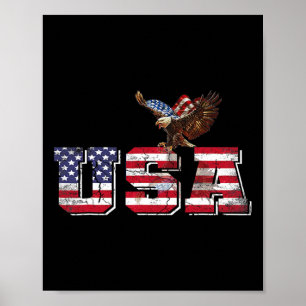 Usa Amerikanische Flagge Patriotisch 4. Juli Adler Poster