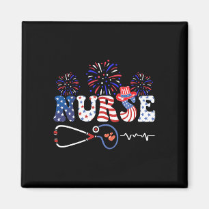 Usa Amerikanische Flagge Patriotische Krankenschwe Magnet