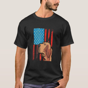 Usa Amerikanische Flagge Patriotischer Hund Bloodh T-Shirt