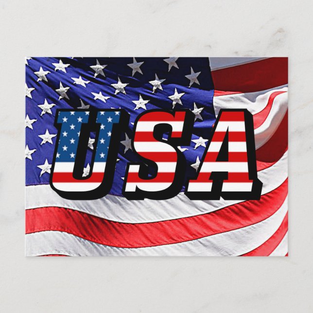 USA - Amerikanische Flagge Postkarte (Vorderseite)
