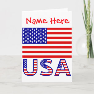 Usa Amerikanische Flagge Rot Personalisiertes Herr Karte