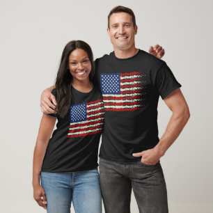 USA Amerikanische Flagge Schild Patriotisch T-Shirt