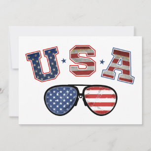 USA Amerikanische Flagge Sonnenbrille Veteran 4. J Einladung